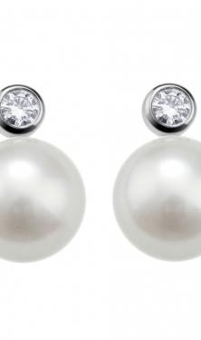 PENDIENTES DE PERLA Y DIAMANTES MB0004