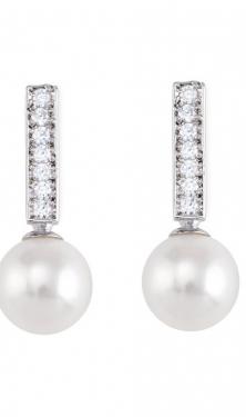 PENDIENTES DE PERLA Y DIAMANTES MB0008